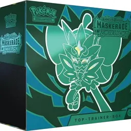 Pokémon-Sammelkartenspiel: Top-Trainer-Box Karmesin & Purpur mit Promo, Boosterpacks und Zubehör