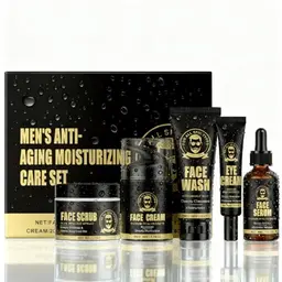 Männer Gesichtspflege-Set mit Hyaluronsäure, Retinol & Glycerin – 5-teiliges Anti-Aging & Feuchtigkeitsset, perfekt als Geschenk