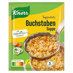 Knorr Suppenliebe Buchstaben Nudelsuppe mit natürlichen Zutaten, 3 Teller à 82g
