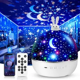 One Fire Sternenhimmel Projektor für Kinder mit 15 Filmen - Bluetooth Galaxy Nachtlicht und Geschenkidee für Mädchen
