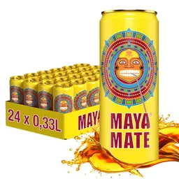 Maya Mate - Herb-frischer Mate-Geschmack, koffeinhaltig, 330 ml Dosen (24er Pack)