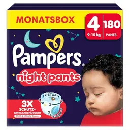 Pampers Baby-Dry Night Windeln Pants Größe 4, 180 Höschen - Extra Schutz für die Nacht