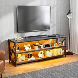 Lvifur TV-Ständer mit LED-Beleuchtung für Fernseher bis 65 Zoll, Lowboard Sideboard für Wohnzimmer (40 x 140 x 60 cm)