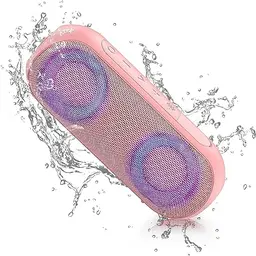 NOTABRICK Bluetooth Lautsprecher mit RGB Licht, Tragbare Musikbox, 30W Stereo, IPX7 Wasserdicht, 24h Akku, Rosa