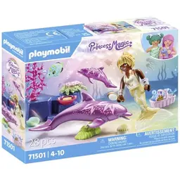 PLAYMOBIL Princess Magic 71501 Meerjungfrau mit Delfinen – liebevolle Pflege für Kinder ab 4 Jahren