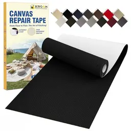 Selbstklebender Stoff Flicken Schwarz 8x160cm – Wasserdichtes Reparaturset für Zelt, Sofa, Autositz und Markise
