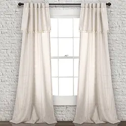 Lush Decor Ivy Tassel Vorhänge, 40" W x 84" L, Neutral, 1 Paar