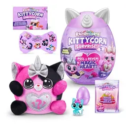 Rainbocorns Kittycorn Surprise Series 7 - Calico Cat Plüschspielzeug mit 10 Überraschungen für Kinder ab 3 Jahren