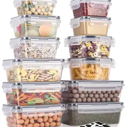 Hixava 24er Vorratsbehälter Set, luftdichte Aufbewahrungsboxen für Küchen, Frischhaltedosen mit Etiketten