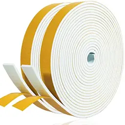 Selbstklebendes Dichtungsband für Fenster und Türen, 20mm x 3mm, 10m, Schaumstoff, Weiß