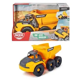 Dickie Toys Volvo Muldenkipper, Spielzeug Kipplaster 26 cm, gelb/grau