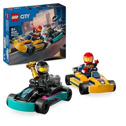 LEGO City Go-Karts mit Rennfahrern – 2 Minifiguren, Rennautos, ab 5 Jahren, ideales Geschenk für Kinder