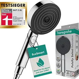 Hansgrohe Pulsify Select S Duschkopf, Chrom, 3 Strahlarten, 9 l/min, Antikalk-Funktion