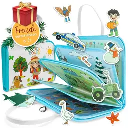 zoula kidz® Stickerbuch für Kinder ab 3 Jahren - wiederverwendbare Sticker ohne Klebstoff - Stickerheft mit herausnehmbaren Seiten