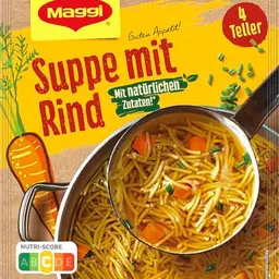 Maggi Rindfleisch Suppe, 85g Beutel, ergibt 4 Teller