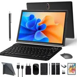 ZONKO 10 Zoll 4G LTE Tablet mit Android 13, Tastatur & Stift, 64GB ROM, Schwarz