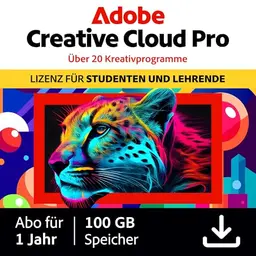 Adobe Creative Cloud Pro für Studenten & Lehrer, Grafikdesign, KI, 1 Jahr, PC/MAC, Digital Download