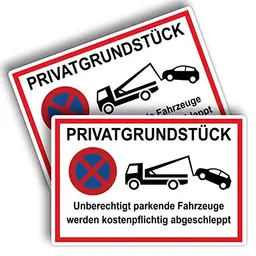 Fahrzeug-Hinweisschild 2 Stück, 30x20cm, UV-beständig aus Hartschaum in Weiss