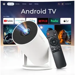 Mini Beamer Projektor 4K 1080P, Smart Android 11, WLAN, Bluetooth 5.4, Tragbar, Kompatibel mit iOS und HDMI