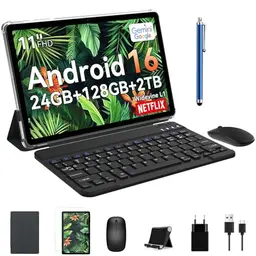 TABWEE 16'' Android Tablet mit Tastatur - 24GB RAM, 128GB Speicher, Octa-Core, 11'' FHD, 8000mAh Akku, 5G WiFi