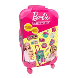 Cefa Toys Barbie-Party Trolley, Rosa: Party Spielset für Kinder mit Badeschwamm, Socken und Accessoires