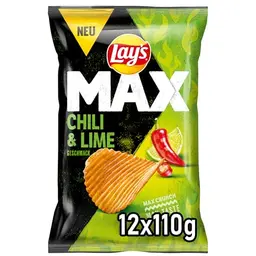 Lay's Max Chili & Lime Kartoffelchips – Perfekt für die Party (12 x 110 g)