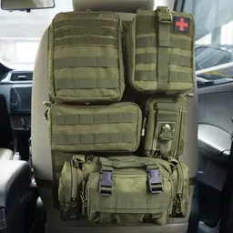 Taktischer Sitzrücken-Organizer mit Molle-Paneel und 5 abnehmbaren Taschen für Jeep, SUV, Auto & mehr