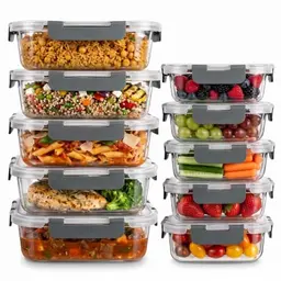 uandu Glasbehälter mit Deckel 20-tlg – Meal Prep Boxen aus Glas