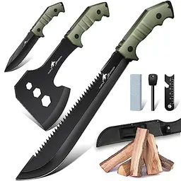 Purple Dragon Outdoor Axt Set mit Scheide – Spaltaxt aus D2 Stahl für Camping und Jagd, ideal als Geschenk für Männer