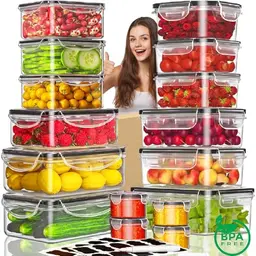 HELISAN Frischhaltedosen Set - 32-teilig, 100% Auslaufsicher, BPA-frei, Ideal für Meal Prep