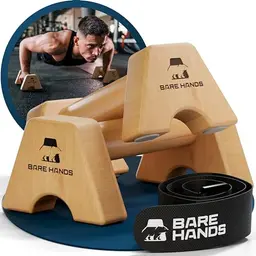 Bare Hands Liegestützgriffe aus Holz im 2er-Set