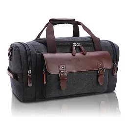 TAN.TOMI Canvas Reisetasche Herren 20-35L - Sporttasche mit verstellbarem Schultergurt und 5 Taschen
