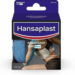 Hansaplast Kinesiologie Tape, wasserfest, lindert Muskelschmerzen, unterstützt Gelenke und Muskeln, Blau