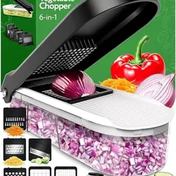 Gemüseschneider Mandoline - 6-in-1 Gemüsehobel für Obst und Gemüse, Weiß