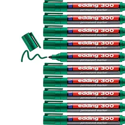 edding 300 Permanentmarker - grün - 10 Stifte - wasserfest und schnell-trocknend