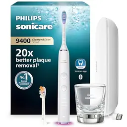 Philips Sonicare DiamondClean Smart 9400 elektrische Zahnbürste mit App, 4 Putzmodi und Drucksensor - Weiß