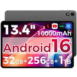RebotAi 2026 Tablet 13,4 Zoll, Android, 32GB RAM, 256GB ROM, 1TB TF, 10.000mAh, Octa-Core, 1920x1200 IPS, Kamera, GPS, Schnellladung
