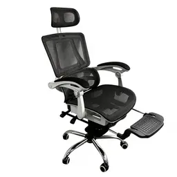 Future Warrior Gamingstuhl mit ergonomischer Lendenstütze, atmungsaktivem Netzstoff, breitem Sitz, Fußstütze und stabilem Design – Weiß