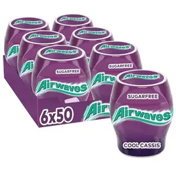 Airwaves Cool Cassis, zuckerfreier Kaugummi, 6 Dosen mit je 50 Dragees