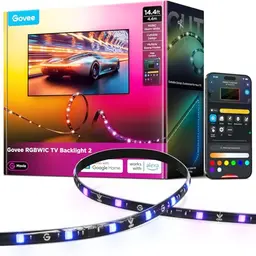 Govee TV LED Hintergrundbeleuchtung, 4,4m, RGBW, Matter-fähig, Musiksync, App-Steuerung, Alexa, für 32-70 Zoll TVs