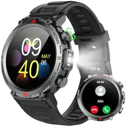 IFMDA Smartwatch für Herren und Damen mit Telefonfunktion - 1,45" LCD Fitnessuhr mit Herzfrequenz- und Schlafmonitor