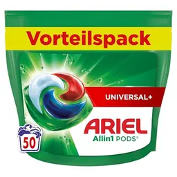 Ariel All-in-1 Waschmittel Pods, 50 Waschladungen, kraftvolle Fleckentfernung