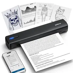 POLONO D810 Mobiler Thermodrucker A4 Wireless für Reisen, Kompatibel mit iOS, Android und Laptop