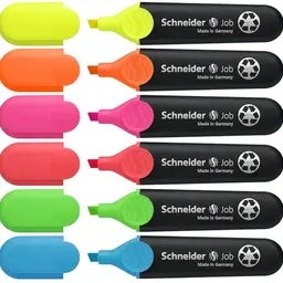 Schneider Job 150 Textmarker, 6 Farben, mit Keilspitze, umweltfreundlich mit Blauer Engel
