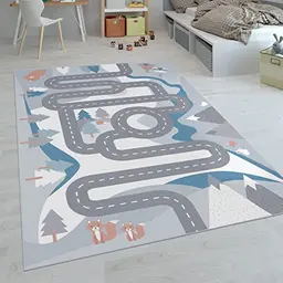 Paco Home Kinderteppich rutschfest für Jungen und Mädchen, 100x200 cm, Creme