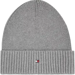 Tommy Hilfiger Herren Beanie mit Kaschmir, Mehrfarbig (Mid Grey Heather), Einheitsgröße