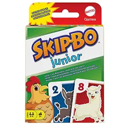 Mattel Games Skip Bo Junior Kartenspiel für 2-4 Spieler ab 5 Jahren, 112 Karten, unterhaltsames Reihenfolgespiel