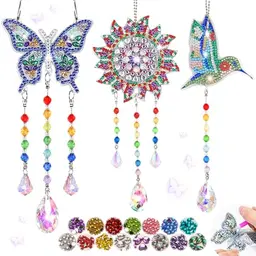 Guiseapue Mädchen Geschenke: DIY Diamond Painting Set für 5-12 Jahre, Sonnenfänger Kristalle zum Basteln