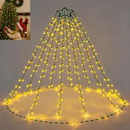 Weihnachtsbaum Lichterkette 350 LED, 2m x 10 Girlanden, 8 Modi & Timer, wasserdicht, für 120-350 cm Christbaum, Innen & Außen