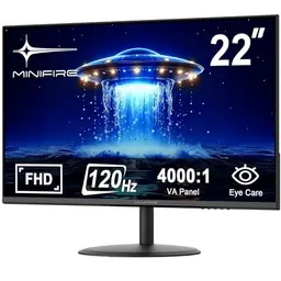 Minifire 22 Zoll FHD 1080p Business Monitor, 120 Hz, Eye Comfort, Ultra Thin, HDMI, Schwarz